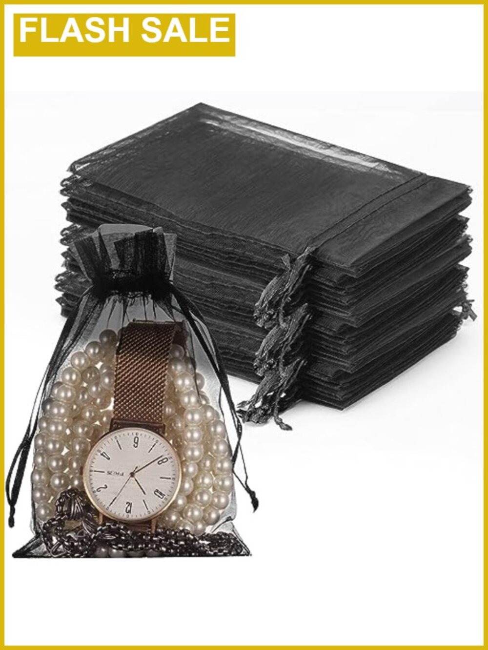 100 Pcs Organza Drawstring Gift Bags 4x6 inches Wedding Favor Pouches